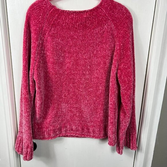 Philosophy pink chenille super soft sweater.  Size large - Picture 8 of 8
